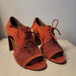 Orange keyhole mod heels